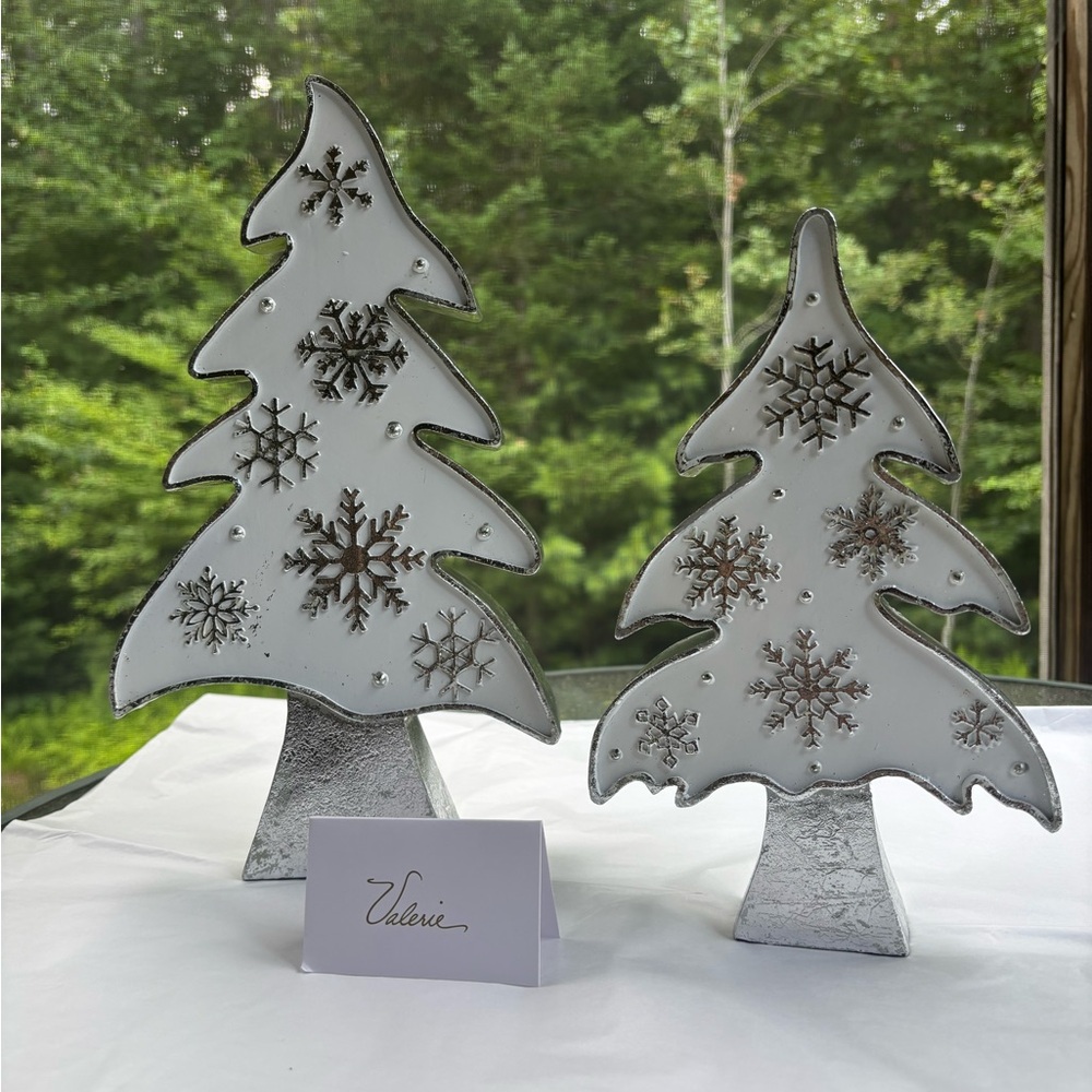 Silver and White Holiday Tree Decor by Valerie Parr Hill